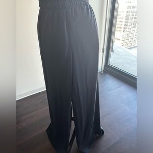 Vince Womens Black Crepe Elastic Waist Wide Leg Pull On Pants